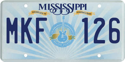 MS license plate MKF126