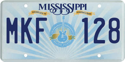 MS license plate MKF128