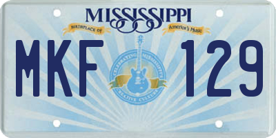 MS license plate MKF129