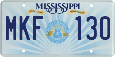 MS license plate MKF130