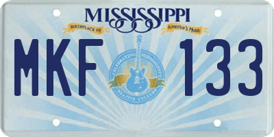 MS license plate MKF133
