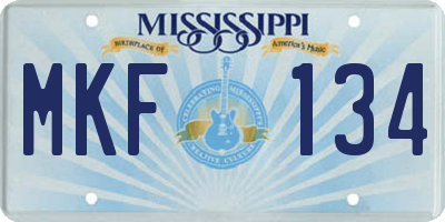 MS license plate MKF134