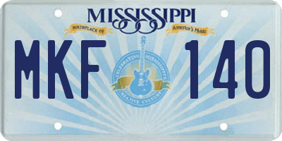 MS license plate MKF140