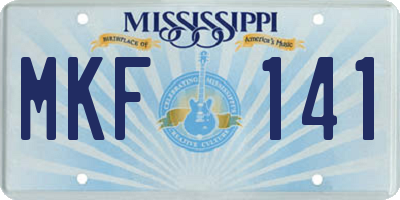 MS license plate MKF141