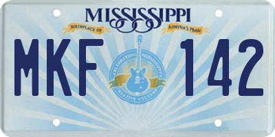 MS license plate MKF142