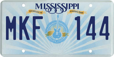 MS license plate MKF144