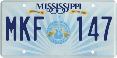 MS license plate MKF147