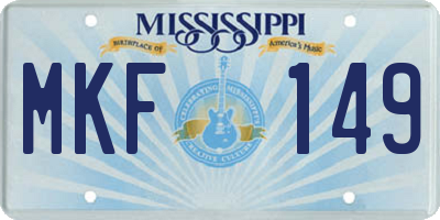 MS license plate MKF149