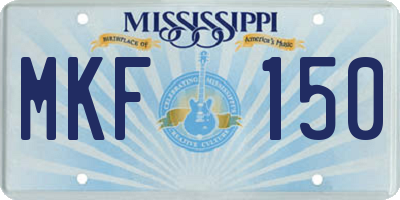 MS license plate MKF150