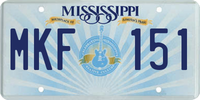 MS license plate MKF151