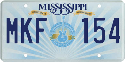 MS license plate MKF154