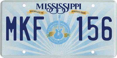 MS license plate MKF156