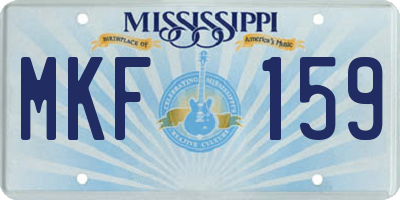 MS license plate MKF159