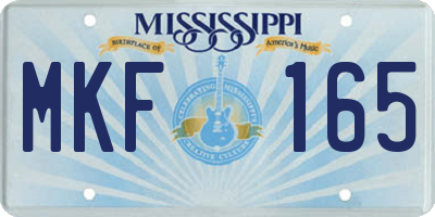 MS license plate MKF165