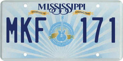 MS license plate MKF171
