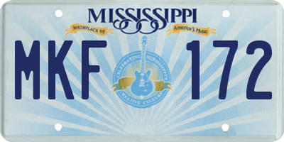MS license plate MKF172
