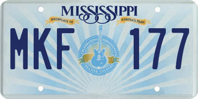MS license plate MKF177