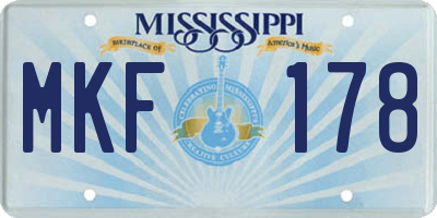 MS license plate MKF178