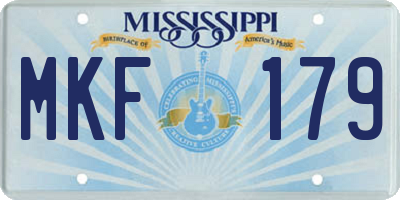 MS license plate MKF179
