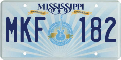 MS license plate MKF182