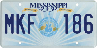 MS license plate MKF186