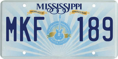 MS license plate MKF189