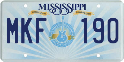 MS license plate MKF190