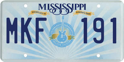MS license plate MKF191