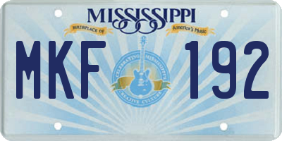MS license plate MKF192