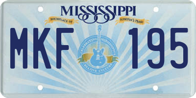 MS license plate MKF195