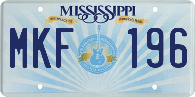 MS license plate MKF196