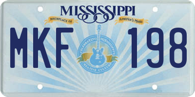 MS license plate MKF198