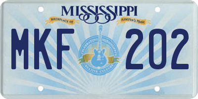 MS license plate MKF202
