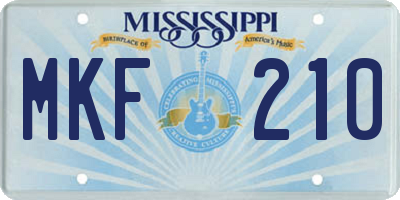 MS license plate MKF210