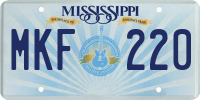 MS license plate MKF220