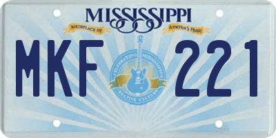 MS license plate MKF221