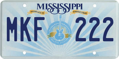 MS license plate MKF222