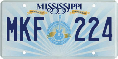 MS license plate MKF224