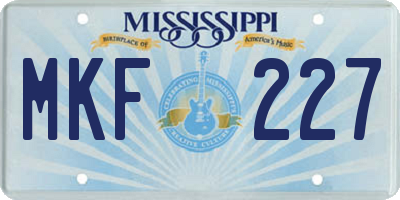 MS license plate MKF227