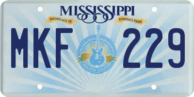 MS license plate MKF229