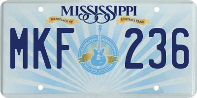 MS license plate MKF236