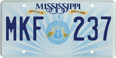 MS license plate MKF237