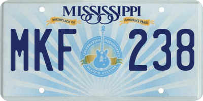 MS license plate MKF238