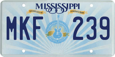 MS license plate MKF239