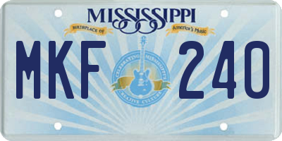 MS license plate MKF240