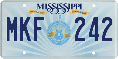 MS license plate MKF242