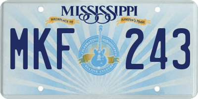 MS license plate MKF243
