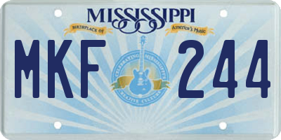 MS license plate MKF244