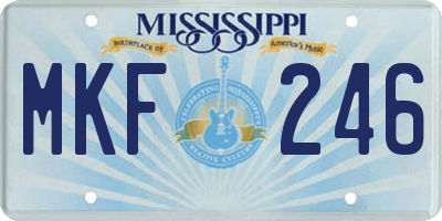 MS license plate MKF246