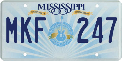 MS license plate MKF247